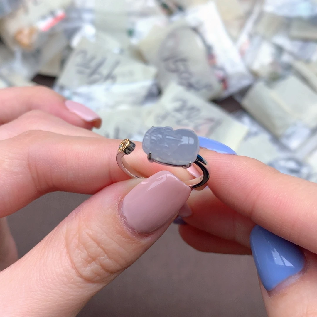 翡翠挂件银S925镶嵌一