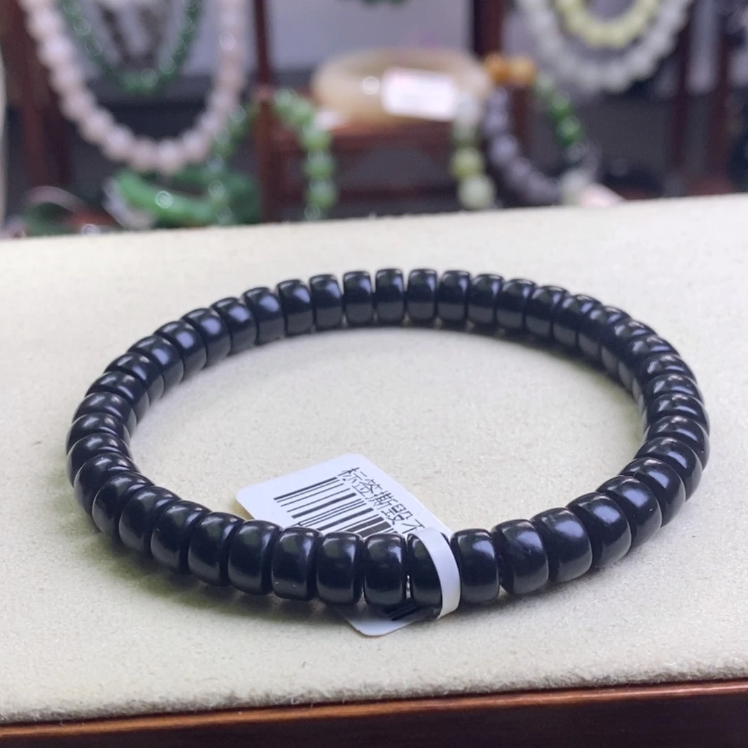 和田玉烟紫直切手串7MM未镶嵌