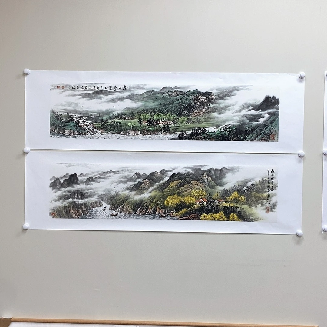用***1国画韦国春四尺对开精品佳作