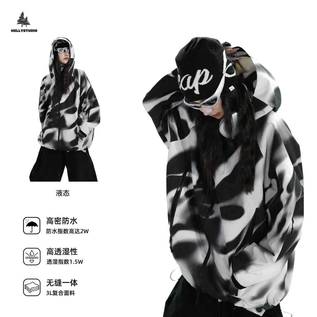 滑雪服冲锋衣户外滑雪外套液态未来主义3l面料HELLYSTUDIO