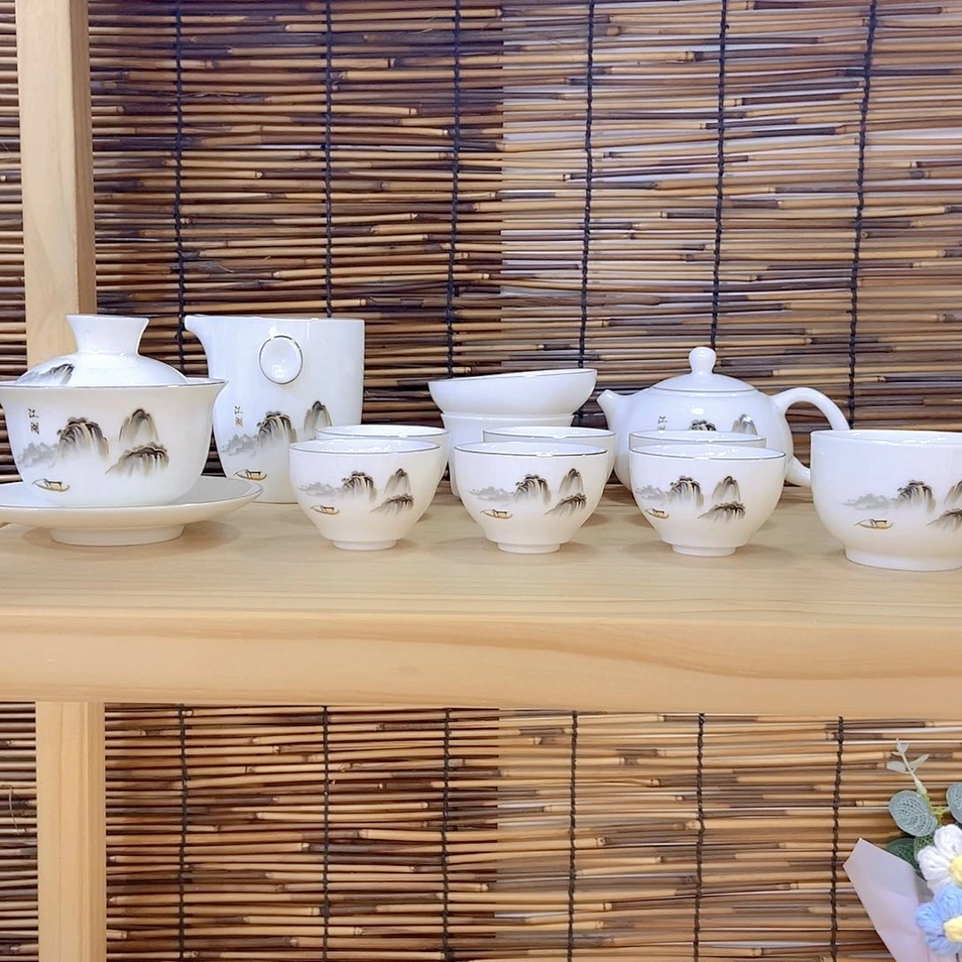 羊脂玉瓷茶具套装