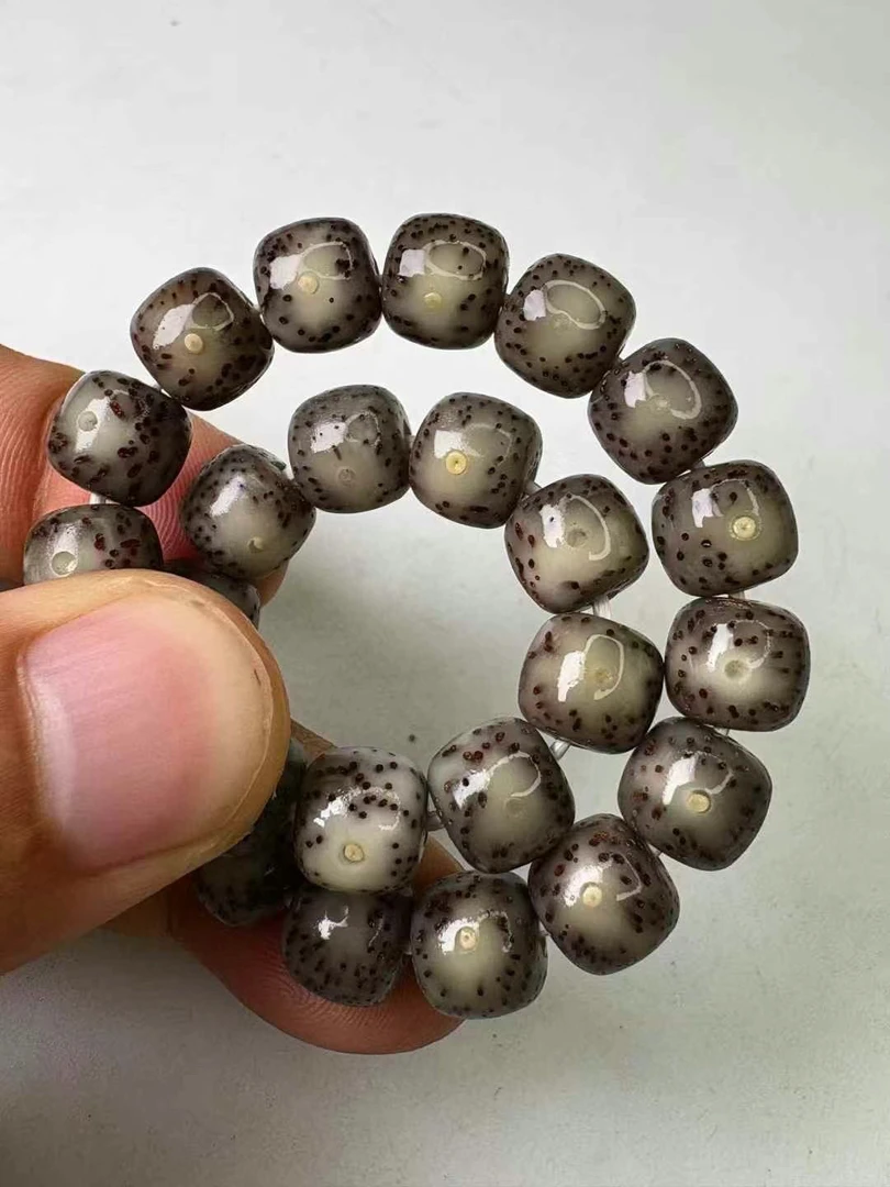 【黑冰星月菩提8X9手串】大眼睛火龙果星匀+冰透水润盘玩好货