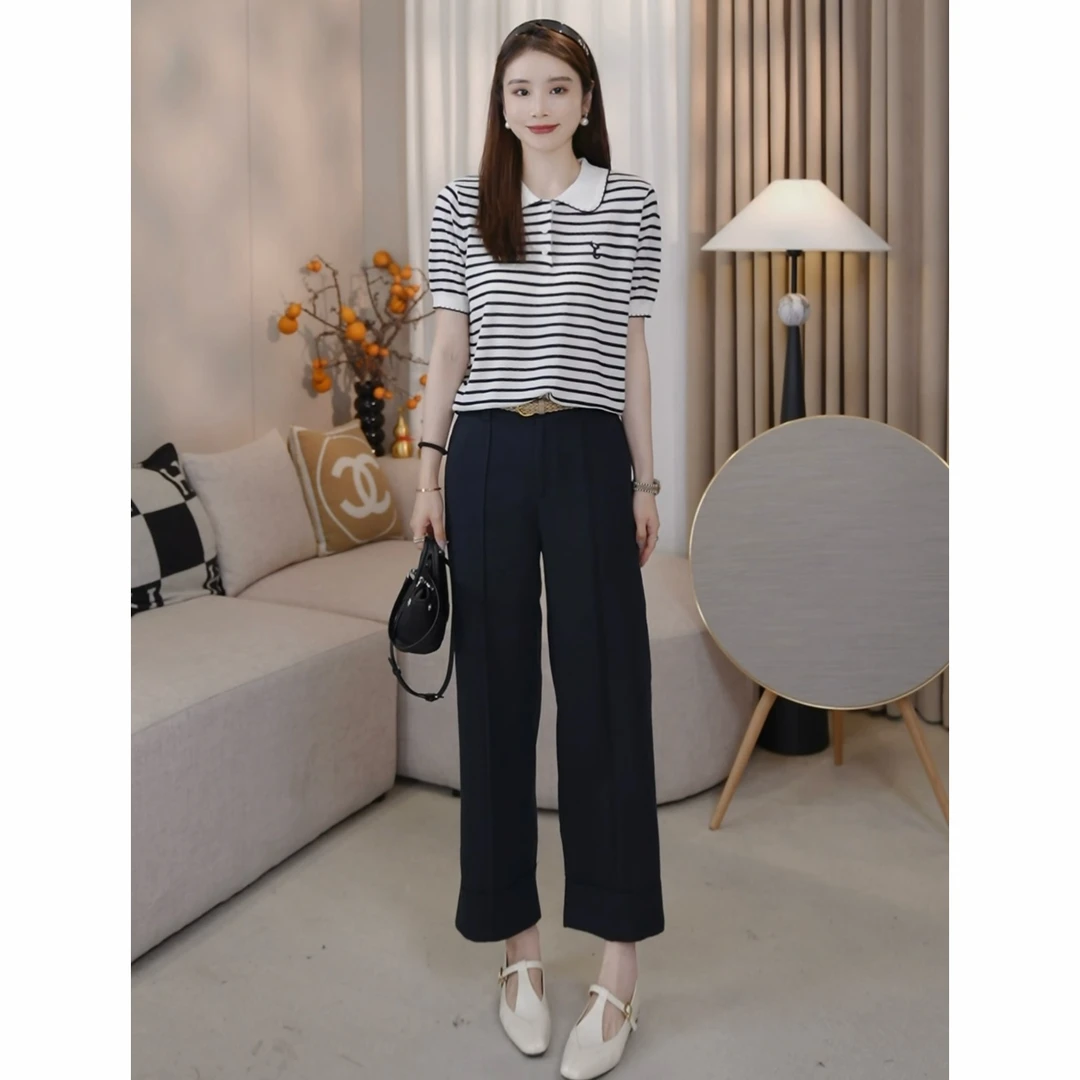 LMENY（清）小喵琴音~天丝刺绣猫咪娃娃领显瘦针织衫25BM035