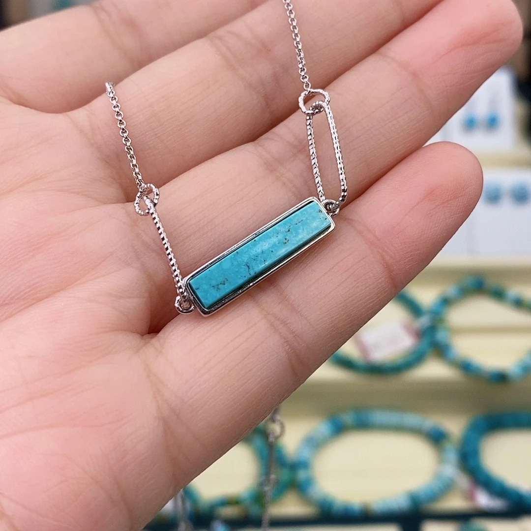 绿松石银S925镶嵌颈饰