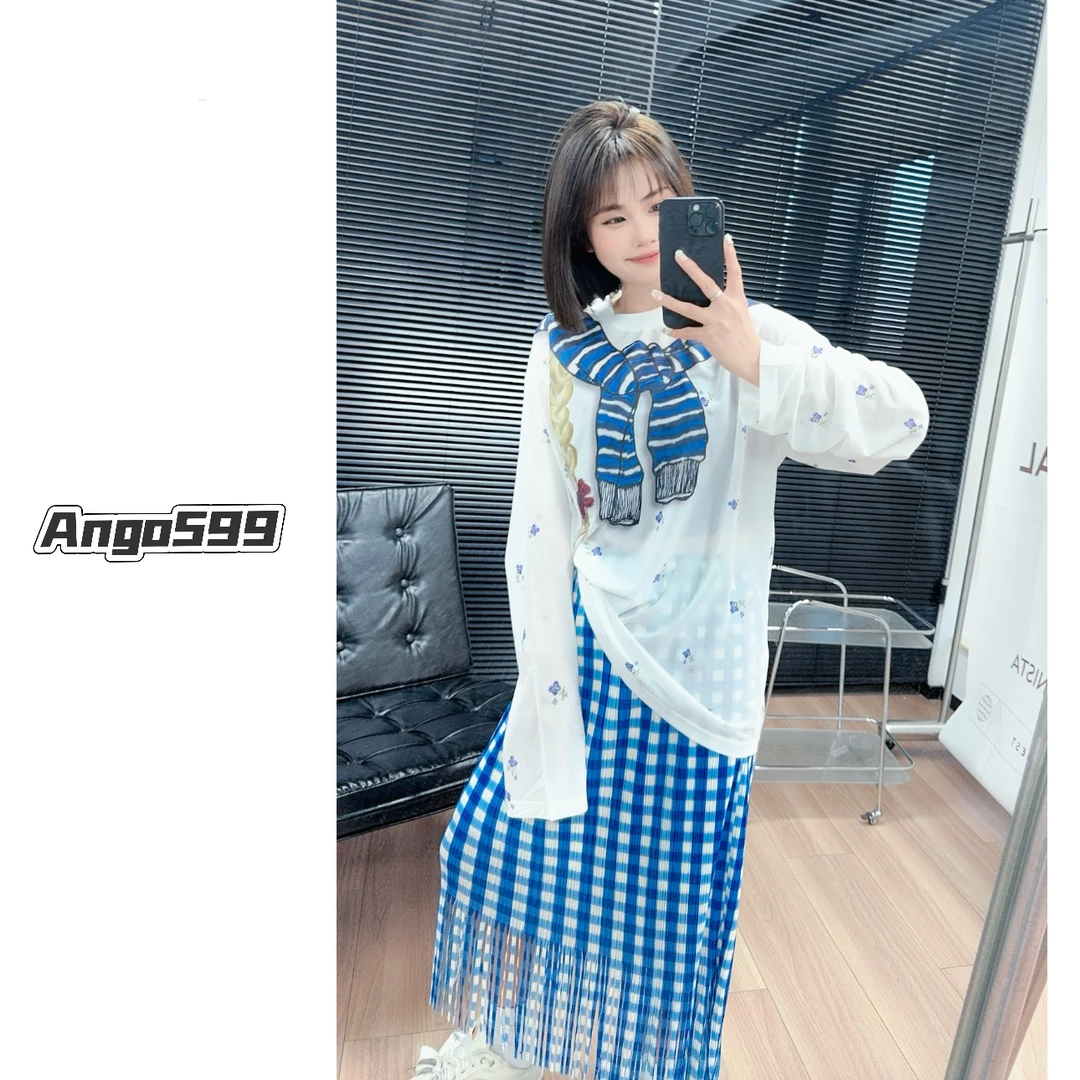 碎花蝴蝶* yb开正确版~ 海盐系漫画少女感涂鸦碎花防晒长袖罩衫