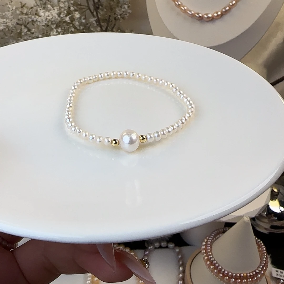 未镶嵌手绳淡水珍珠3.5mm微瑕
