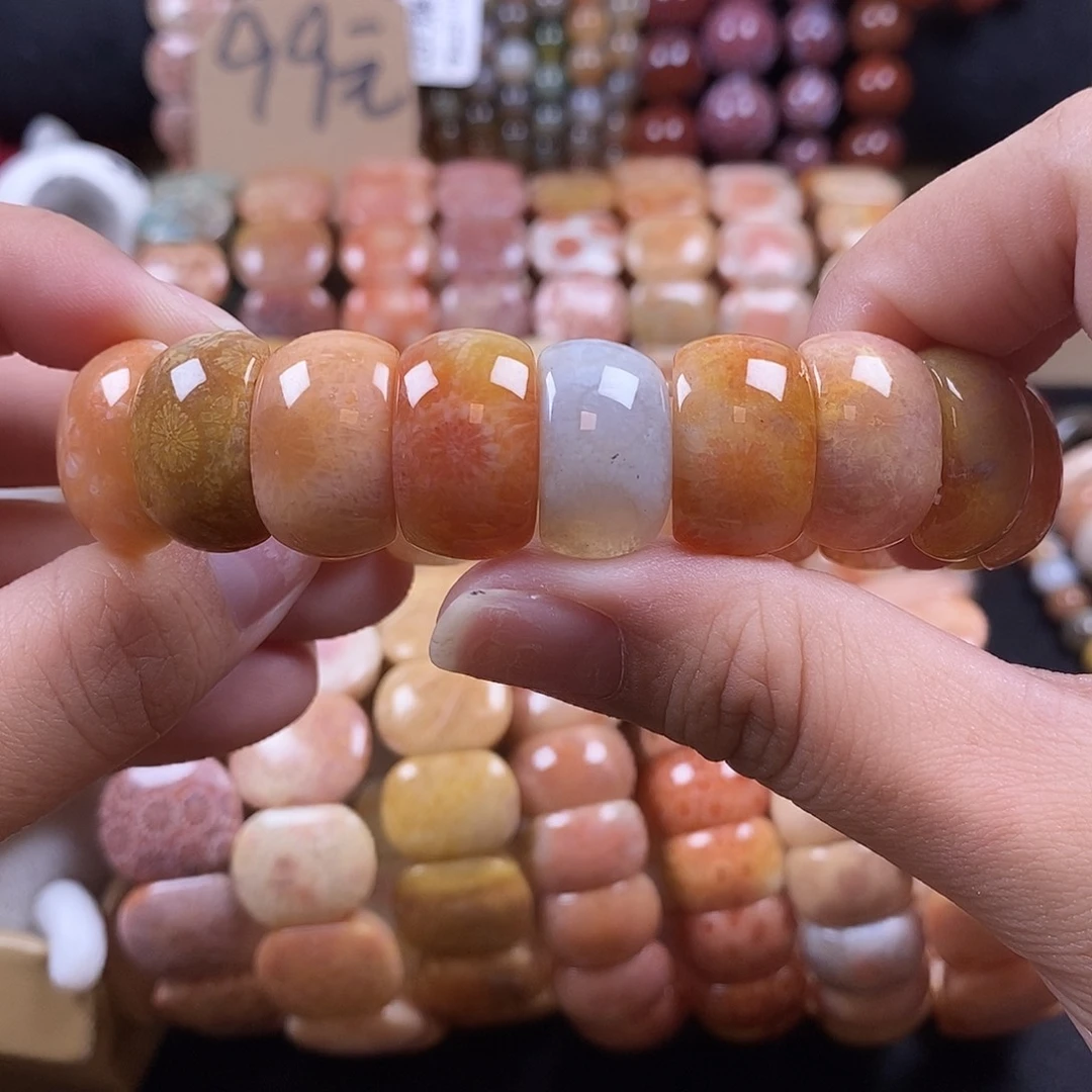 硅化珊瑚（珊瑚玉）未镶嵌手牌 双十一大破价冰彩 24