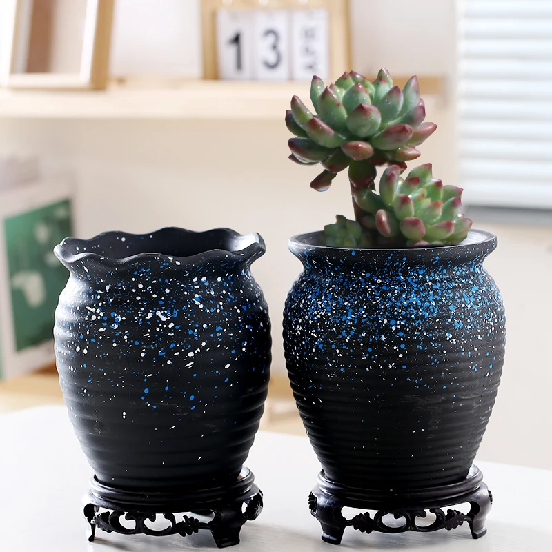 多肉大老桩花盆陶瓷清仓捡漏大口径粗陶透气出水肉肉植物大小花盆