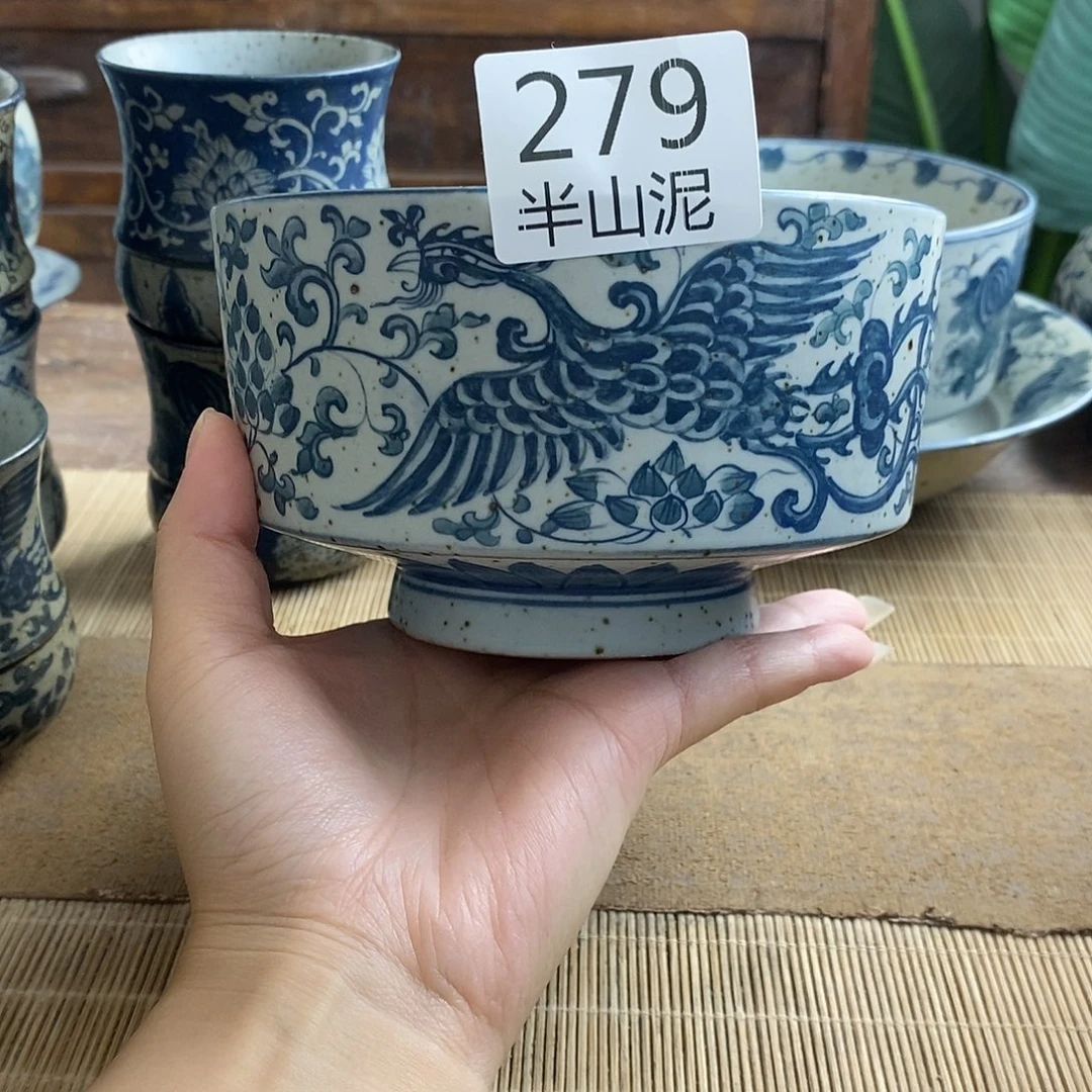 手工手绘青花高温陶瓷