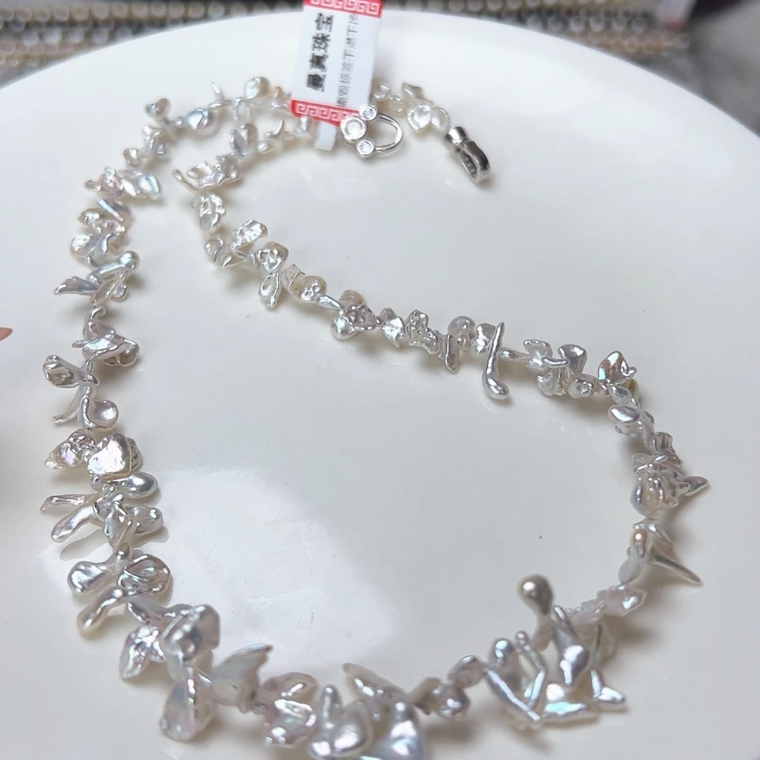 海水珍珠银S925镶嵌颈饰