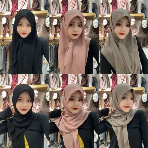 Lz亚麻时尚烫钻方巾