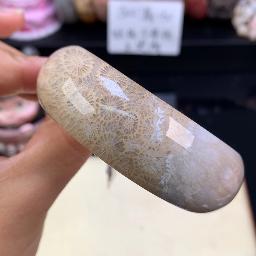 硅化珊瑚（珊瑚玉）未镶嵌吊坠(赠链)五折手镯57.3圈（27号）