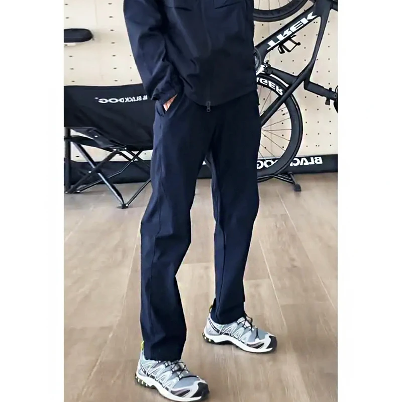 藏青色美式机能软壳冲锋裤男春季防水外穿工装裤子户外徒步登山裤