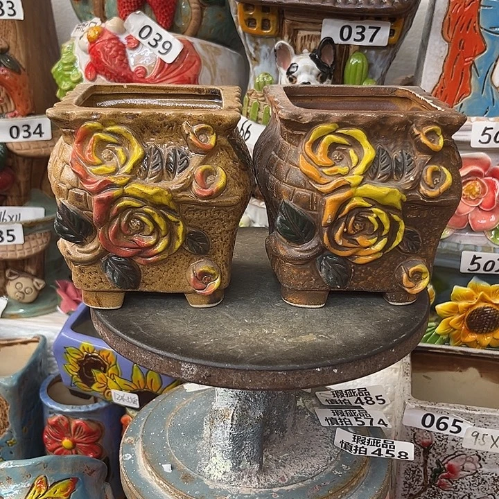粗陶材质多肉花盆