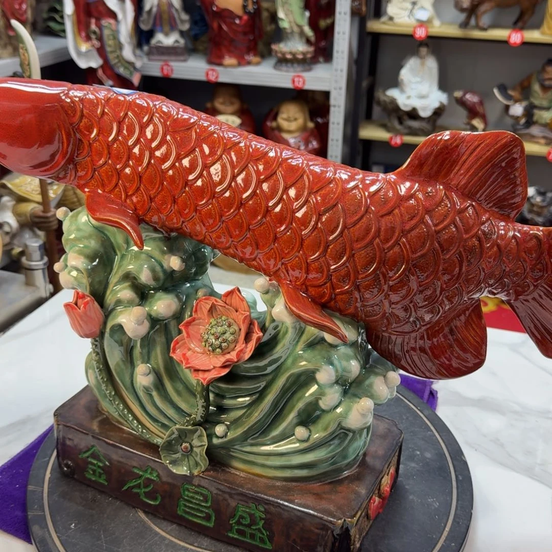 栋***哥石湾窑陶瓷摆件金龙