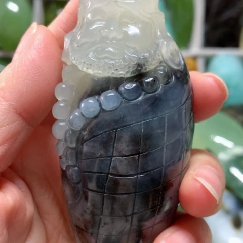 蛇纹石玉手把件未镶嵌