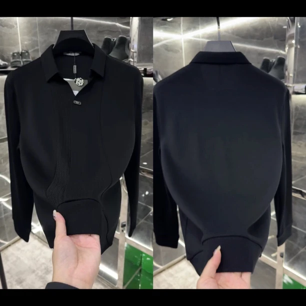 秋季轻奢男士翻领休闲百搭小衫79139