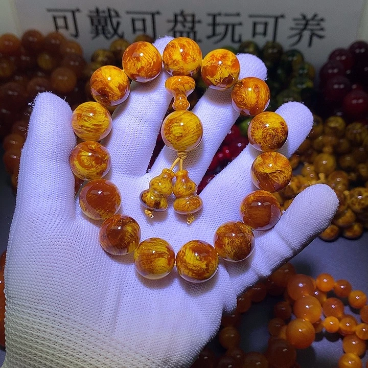 松木（琥珀木）手串/手链1.6 留疤玉化高货