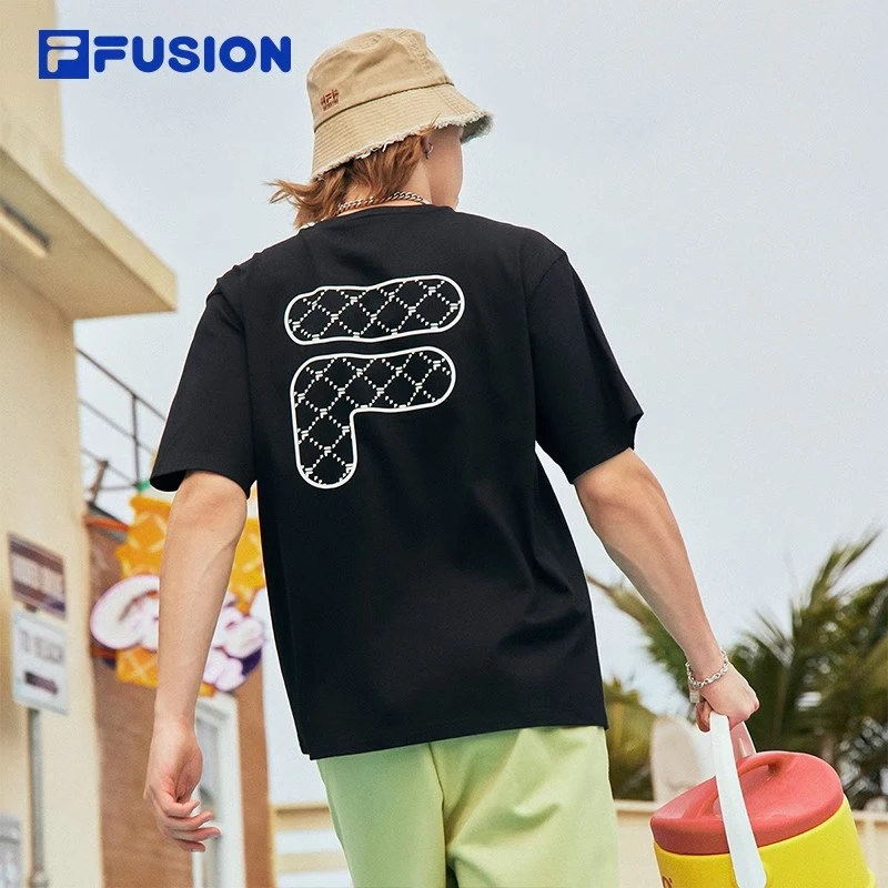 纯棉宽松上衣FILA FUSION斐乐情侣运动T恤夏季男女T11U326102F