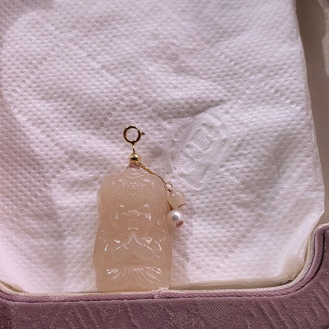 吊坠(不含链)18K金镶嵌和田玉静*