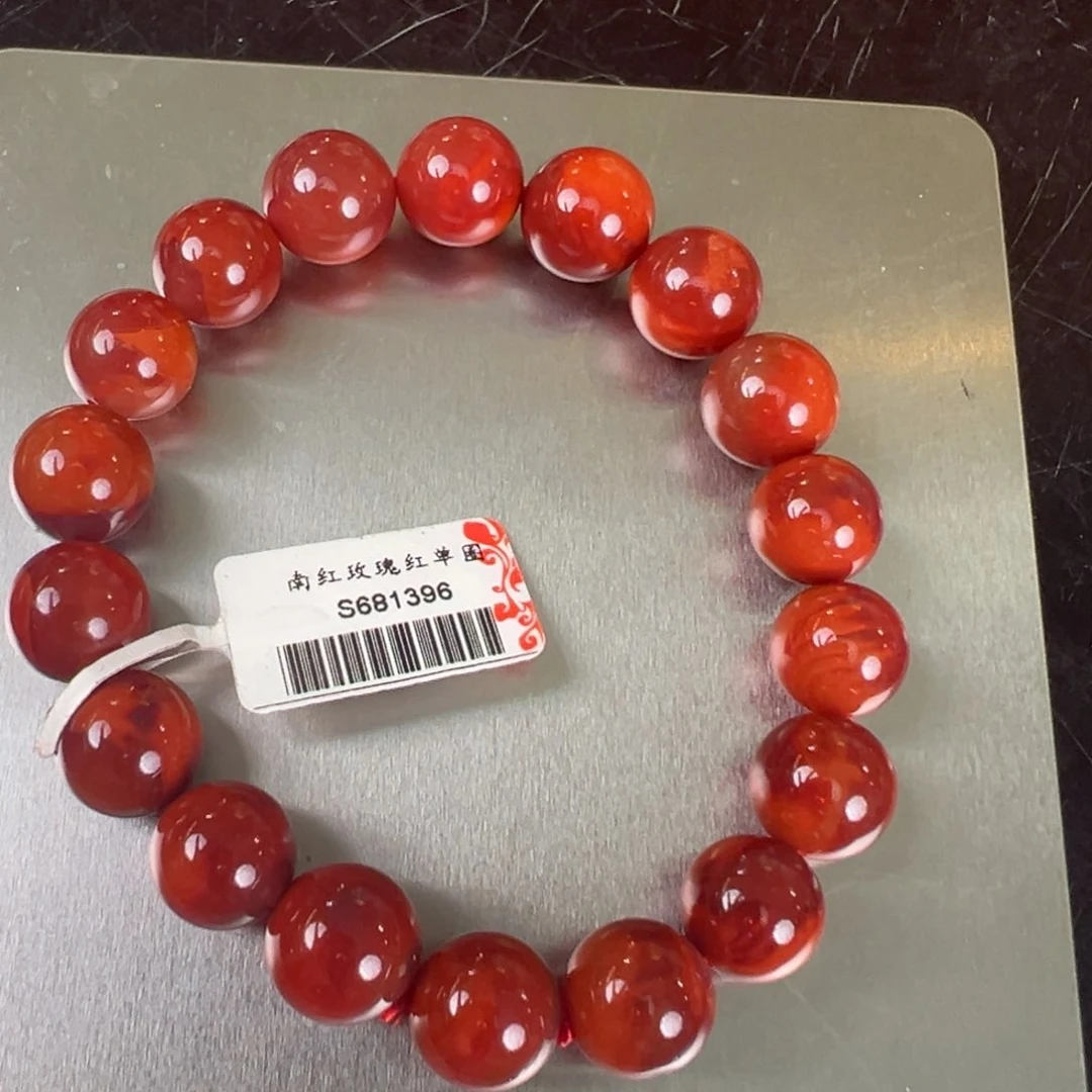 手串未镶嵌南红玛瑙玫红双色单圈