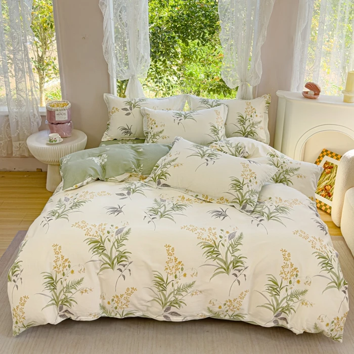 100%纯棉四件套全棉被套亲肤床单床笠印花床上用品学生宿舍三件套