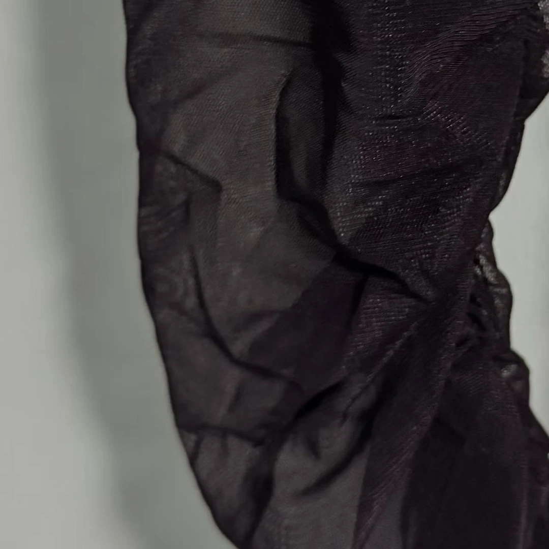 ｛귤 언니｝do弟妹正正褶皱细腻高领纱网衫