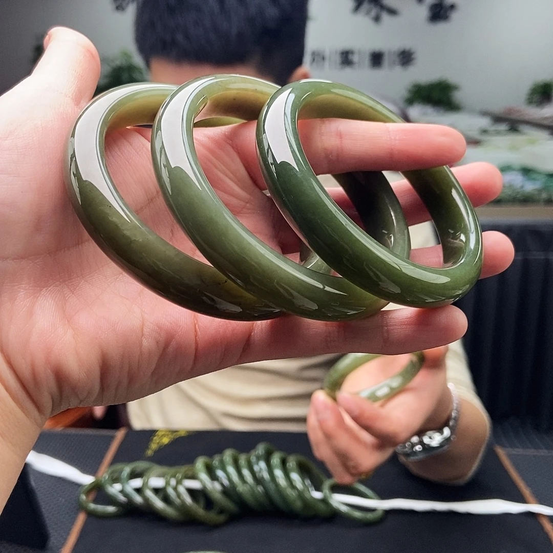 和田玉未镶嵌手镯53-64颜色多样性发拍一发一