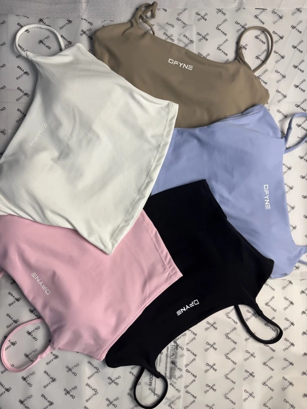 DF夏季新品Y2K辣妹logo修身吊带背心运动瑜伽