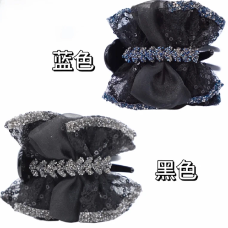 新品东方之珠【穗月流年】韩系麦穗系列精致百搭气质丸子夹黑色头饰