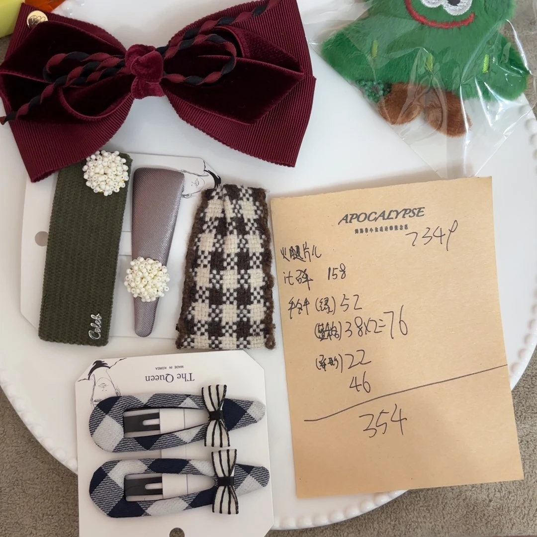 火***儿布艺铁合金泡菜秋冬新款发饰no退换