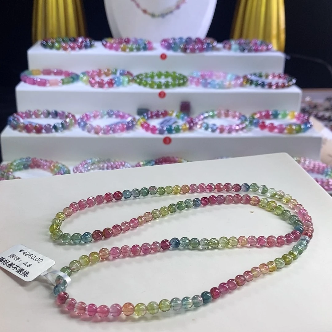 未镶嵌手链碧玺西瓜三圈