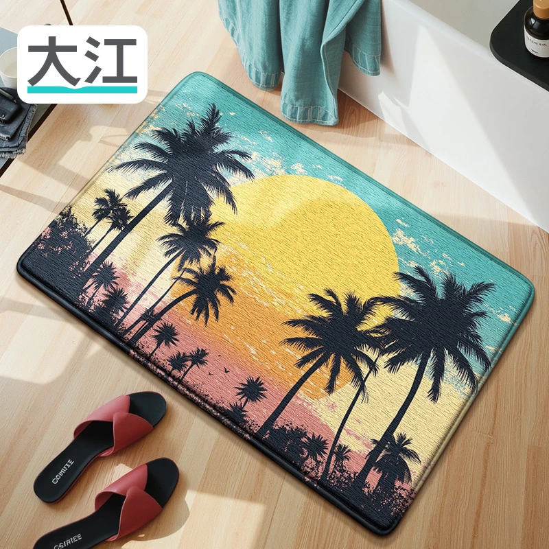 大江卫生间地垫浴室吸水垫家用厕所淋浴房防滑可爱垫子洗手间门口