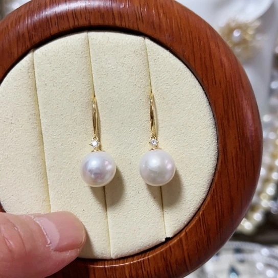 淡水珍珠耳饰银S925镶嵌