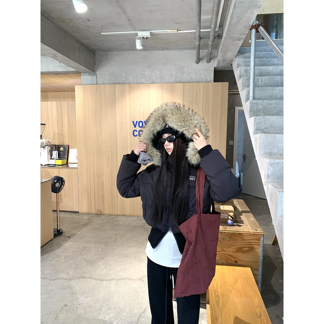 【厚吐司】秋冬法式气质辣妹时尚休闲百搭连帽短款羽绒服254A3460