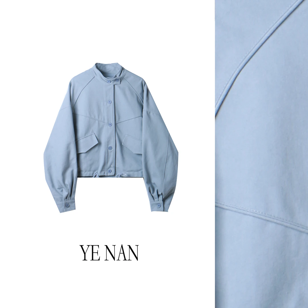 复古高级感潮流立领宽松显瘦休闲牛仔夹克女款短外套SY226