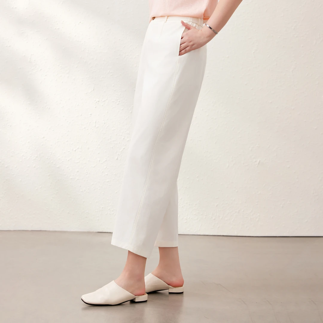 【九分法棍裤】纤莉秀W大码女装简约通勤宽松显瘦休闲休闲裤QK2326