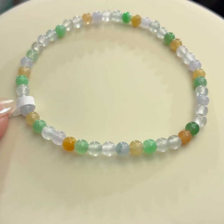 翡翠未镶嵌手链冰胶多彩卡3.9