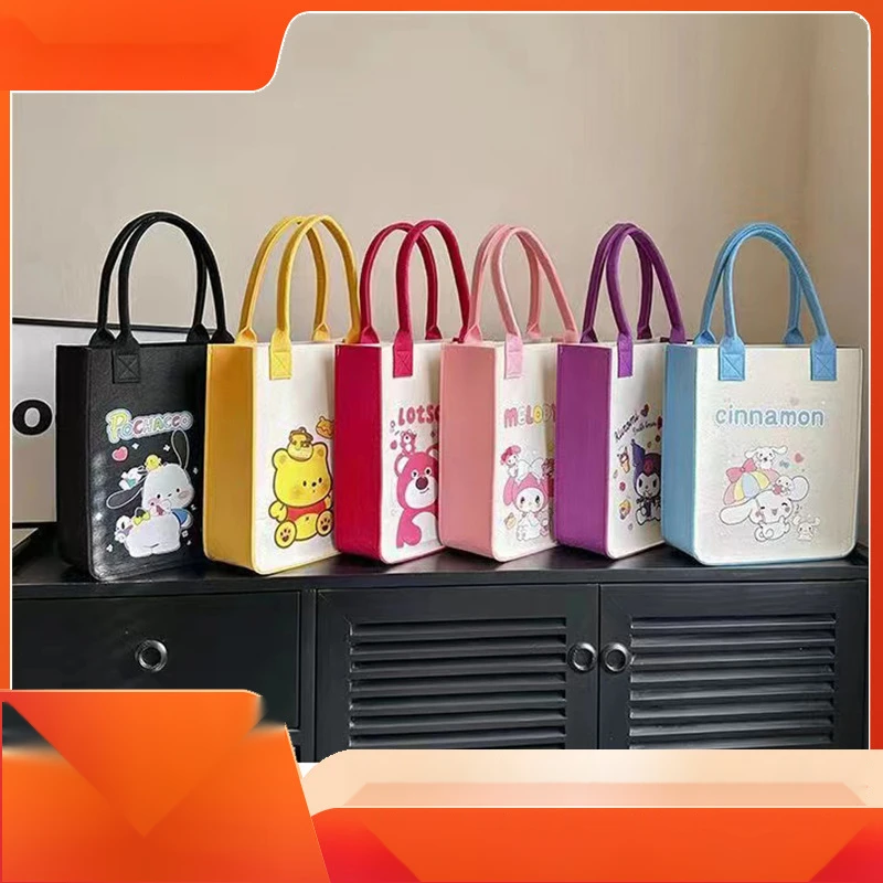 网红爆款毛毡手提包时尚可爱宝宝周岁托特包通勤礼物袋302610cm多