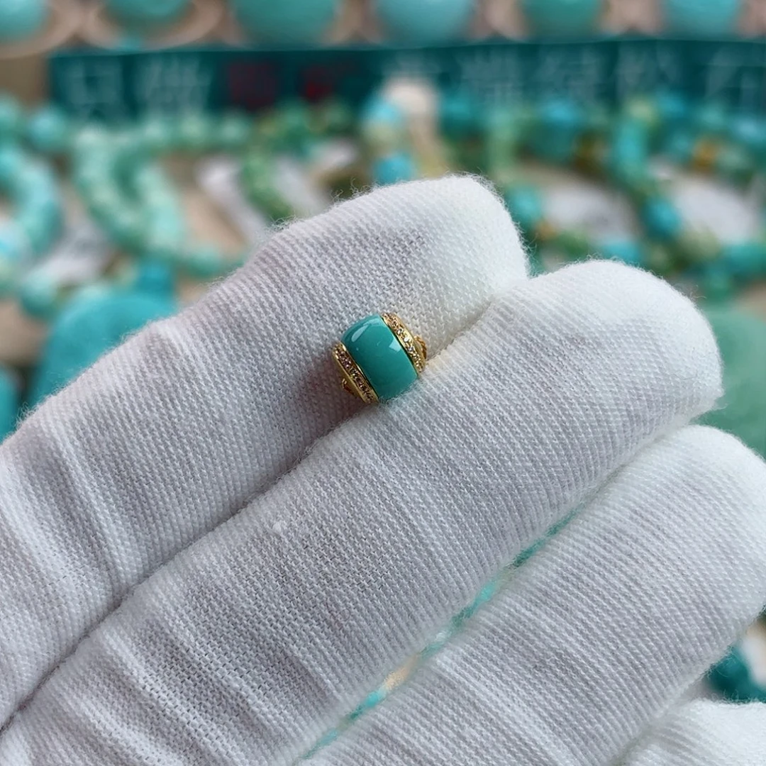 绿松石18K金镶嵌珠宝奇石