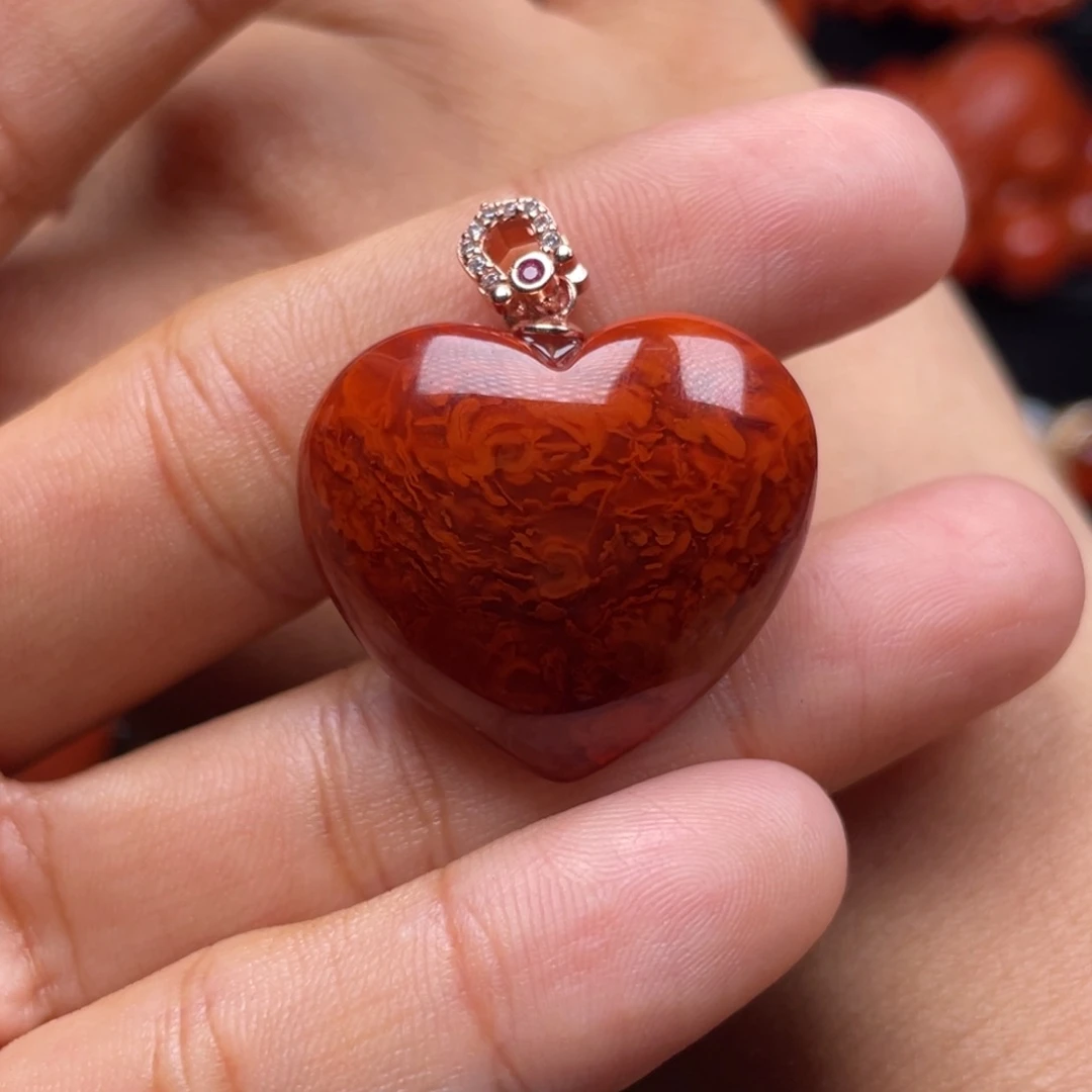 南红玛瑙珠宝奇石银S925镶嵌X****ム吊坠