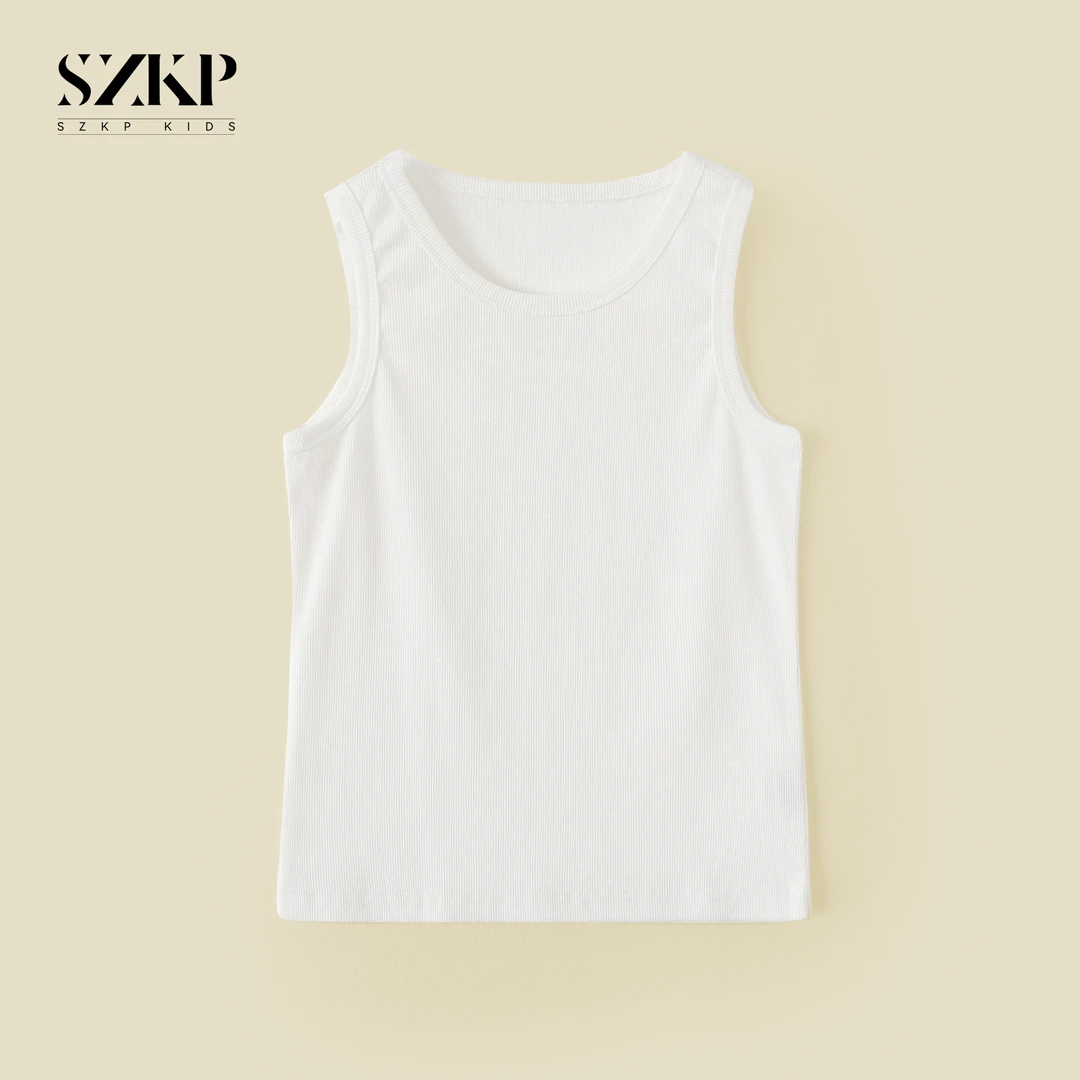 SZKP针织吸汗软糯上衣女童夏季新款儿童简约内搭背心BGYX551143