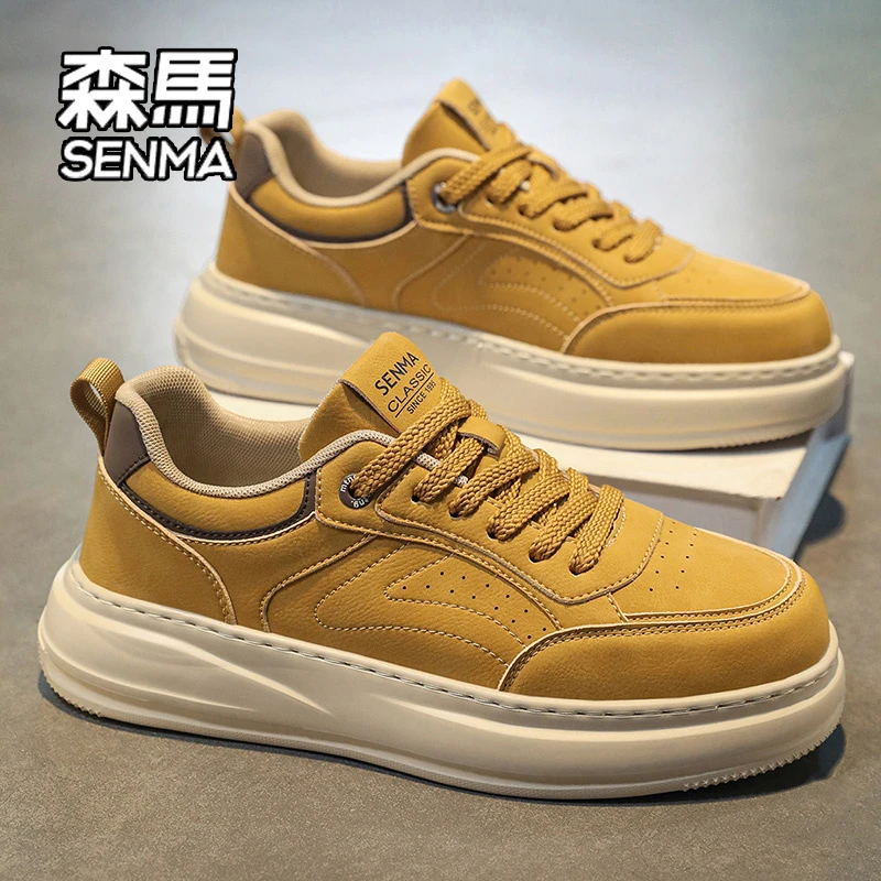 SENMA/森马男鞋秋季运动休闲低帮板鞋软底增高休闲板鞋百搭小白鞋