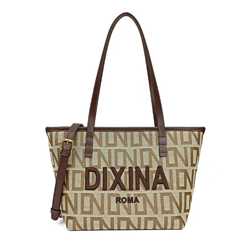 【芬姐专属】轻奢时尚百搭女士黑色复古棕色肩包DX8061-1