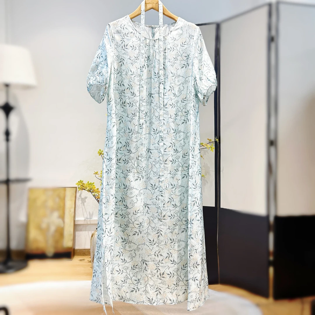 【萨拉迪恩】桑蚕丝气质时尚休闲宽松连衣裙女装连衣裙