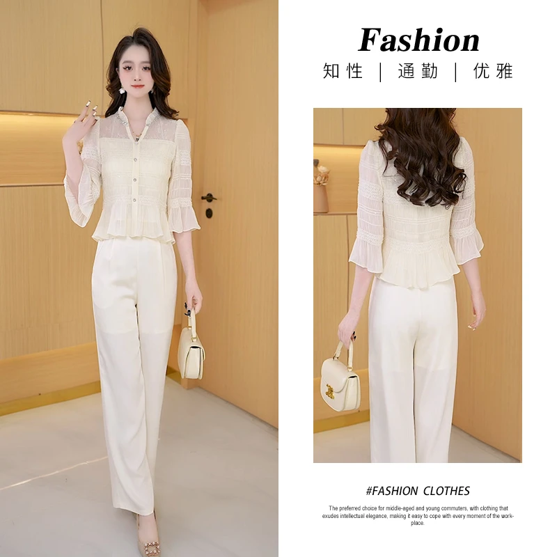 【两件套】春夏时尚韩版修身宽松洋气休闲收腰显瘦减龄女装套裤