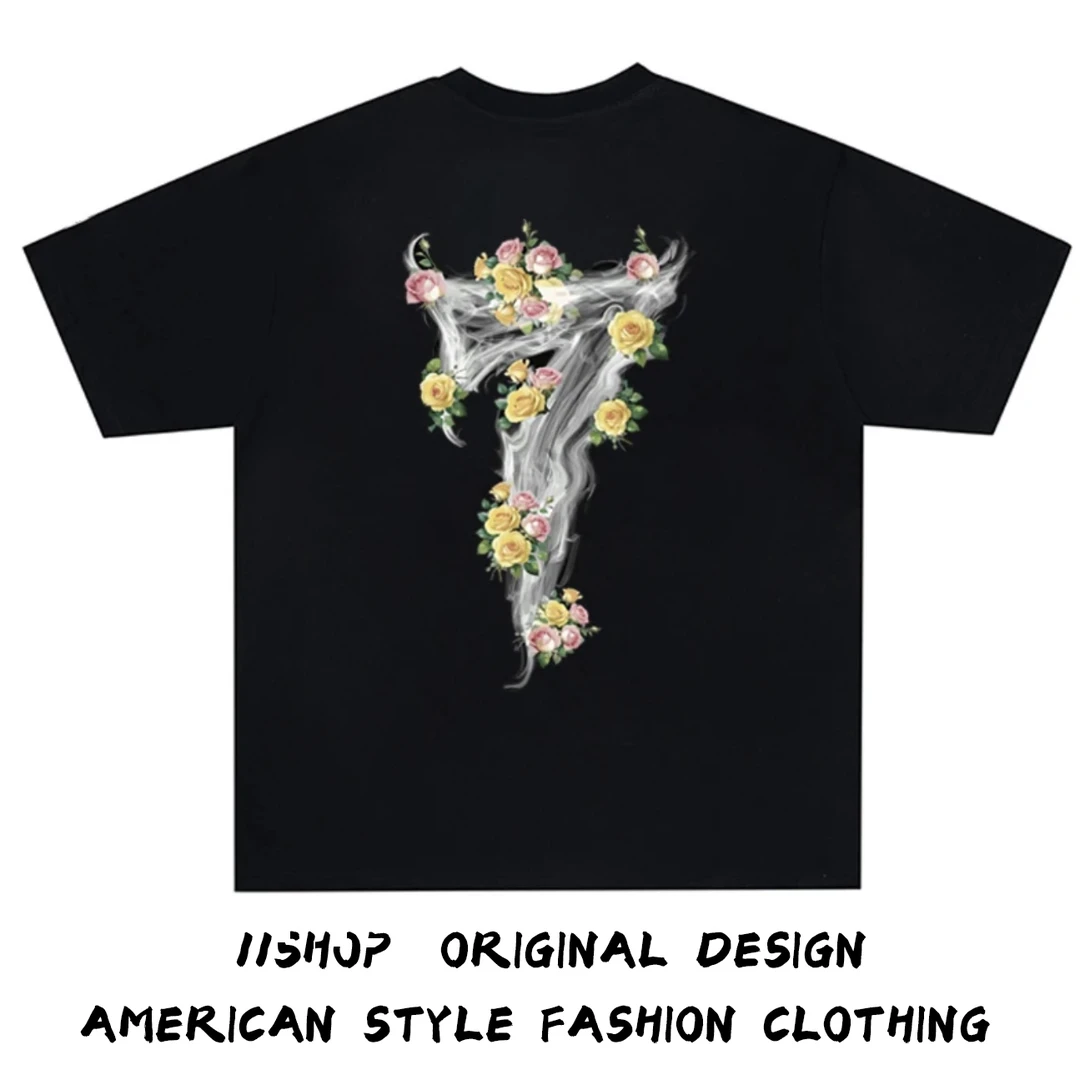 复古数字7男生高级感上衣重磅纯棉宽松百搭穿搭情侣短袖T恤男