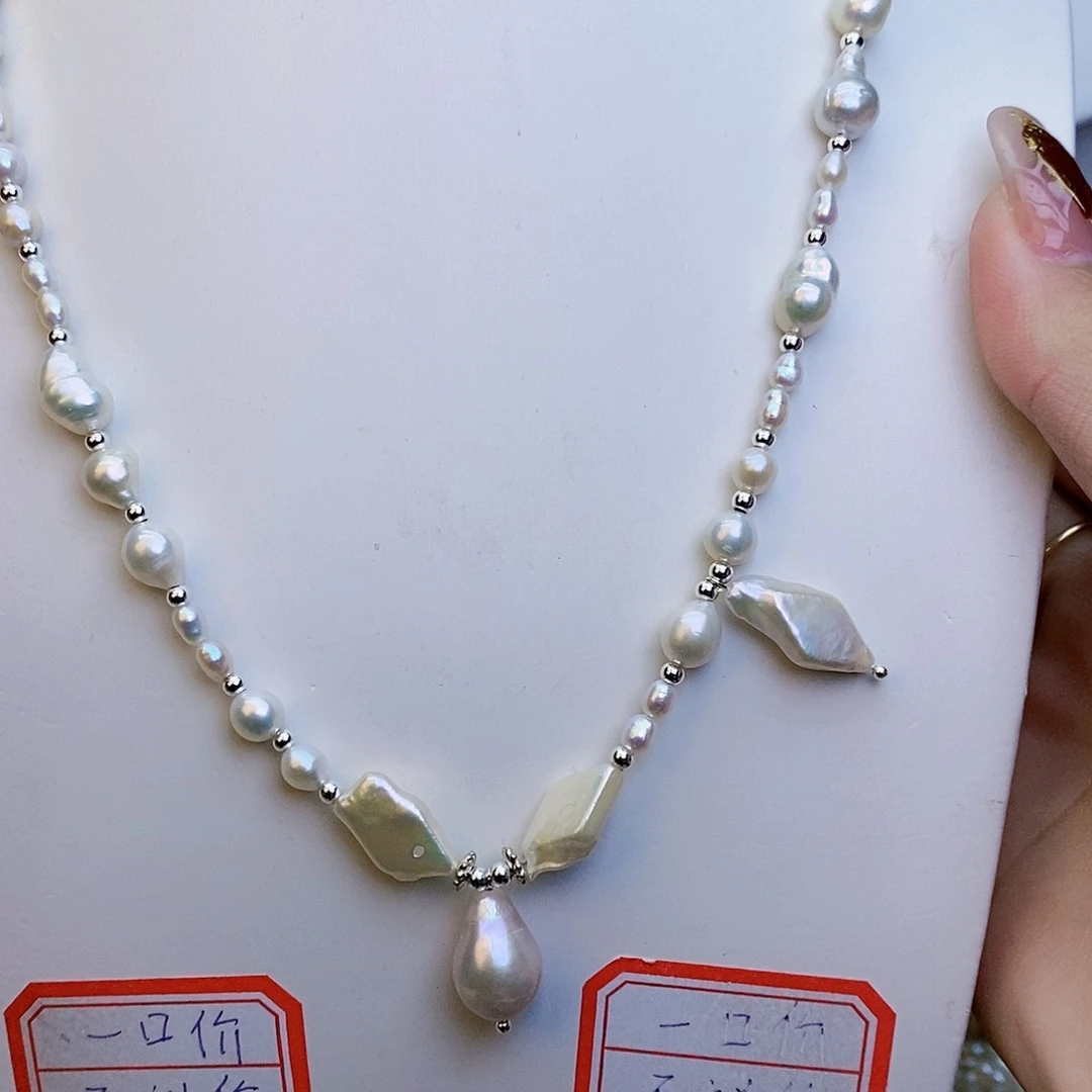 淡水珍珠颈饰银S925镶嵌