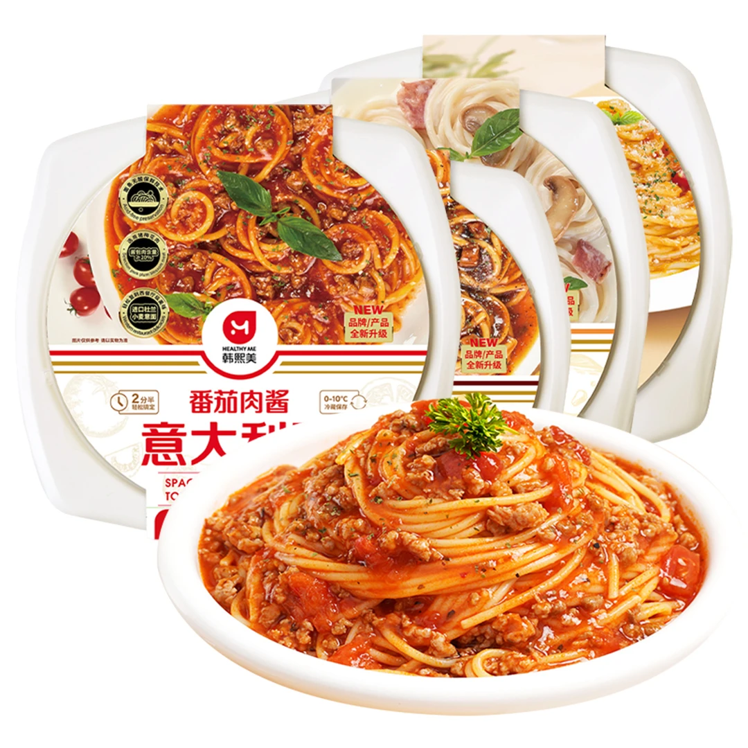 韩熙美即食免煮意面番茄黑椒牛肉芝士多种风味速食面四盒装