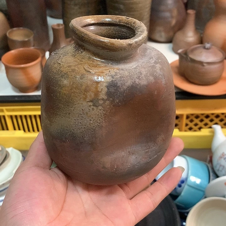 备前烧花瓶一个备前烧